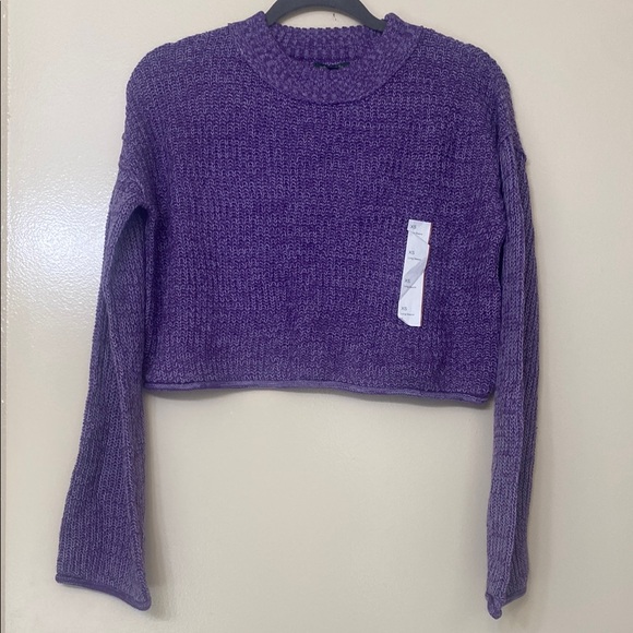 wild fable Sweaters - WILD FABLE Purple Knit Cropped Sweater